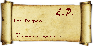 Lee Poppea névjegykártya